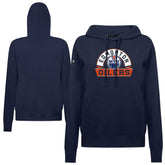 Edmonton Oilers Levelwear Women's Adorn Banner Arch Pullover Hoodie Navy