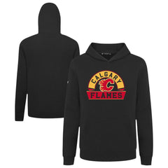 Calgary Flames Levelwear Youth Podium Banner Arch Pullover Hoodie Black