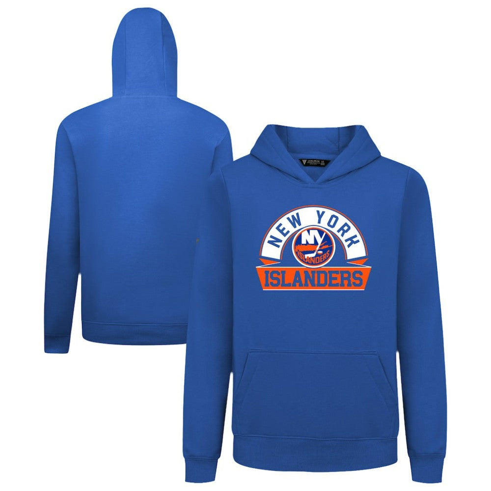 New York Islanders Levelwear Youth Podium Banner Arch Pullover Hoodie Royal