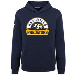 Nashville Predators Levelwear Youth Podium Banner Arch Pullover Hoodie Navy
