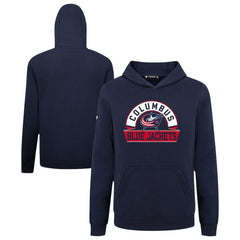 Columbus Blue Jackets Levelwear Youth Podium Banner Arch Pullover Hoodie Navy
