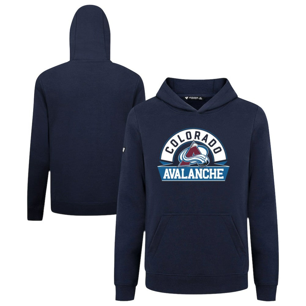 Colorado Avalanche Levelwear Youth Podium Banner Arch Pullover Hoodie Navy