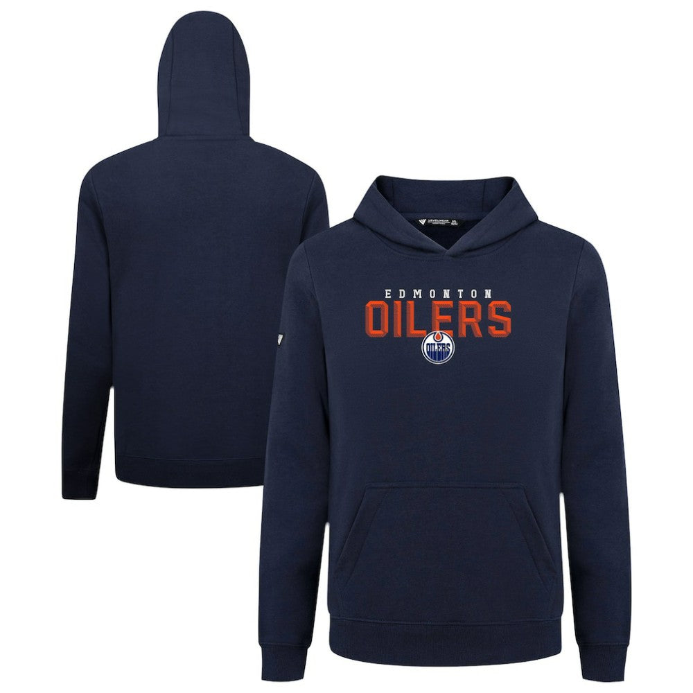 Edmonton Oilers Levelwear Youth Podium Carve Pullover Hoodie Navy