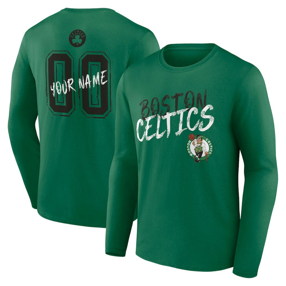 Boston Celtics Hustle Custom Long Sleeve T-Shirt - Kelly Green for sale