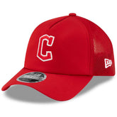 Cleveland Guardians 2026 Batting Practice Apex 9FORTY Adjustable Trucker Hat - Red | New Era