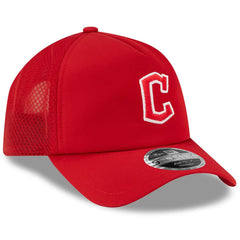 Cleveland Guardians 2026 Batting Practice Apex 9FORTY Adjustable Trucker Hat - Red | New Era