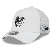Baltimore Orioles 2026 Batting Practice Apex 9FORTY Adjustable Trucker Hat - White | New Era