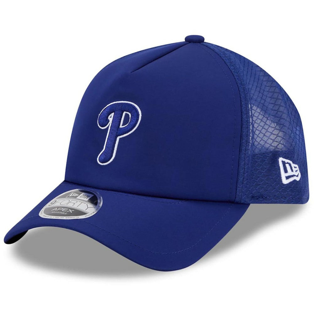 Philadelphia Phillies 2026 Batting Practice Apex 9FORTY Adjustable Trucker Hat - Royal | New Era