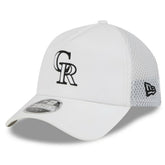 Colorado Rockies 2026 Batting Practice Apex 9FORTY Adjustable Trucker Hat - White | New Era
