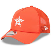 Houston Astros 2026 Batting Practice Apex 9FORTY Adjustable Trucker Hat - Orange | New Era