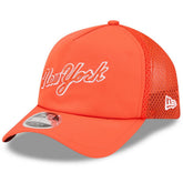 New York Mets 2026 Batting Practice Apex 9FORTY Adjustable Trucker Hat - Orange | New Era