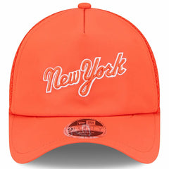 New York Mets 2026 Batting Practice Apex 9FORTY Adjustable Trucker Hat - Orange | New Era