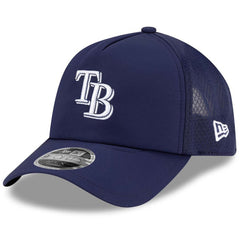 Tampa Bay Rays 2026 Batting Practice Apex 9FORTY Adjustable Trucker Hat - Navy | New Era