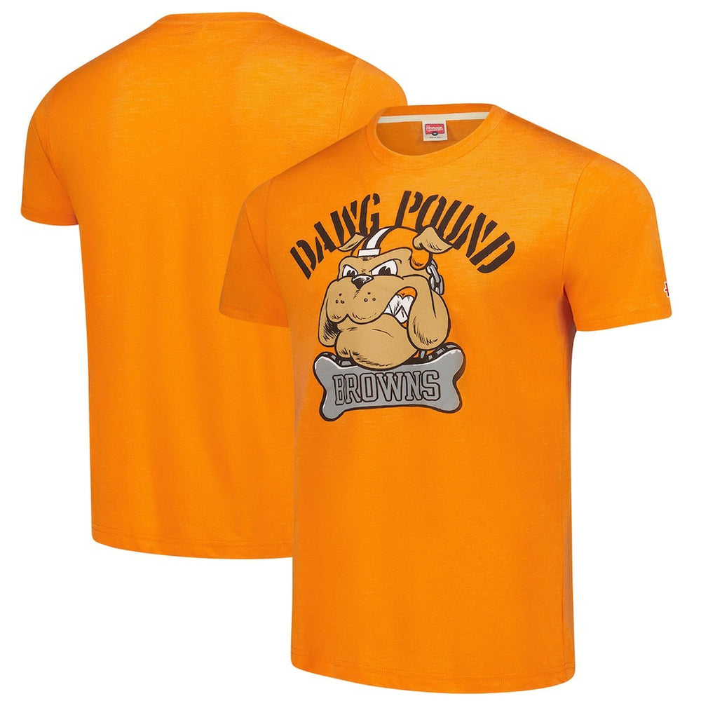 Cleveland Browns Homage Unisex Tri-Blend Dawg Pound XL Bone Collar T-Shirt - Orange discount
