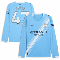 Phil Foden Manchester City 2025/26 Home Replica Long Sleeve Player Jersey - Sky Blue | Puma outlet