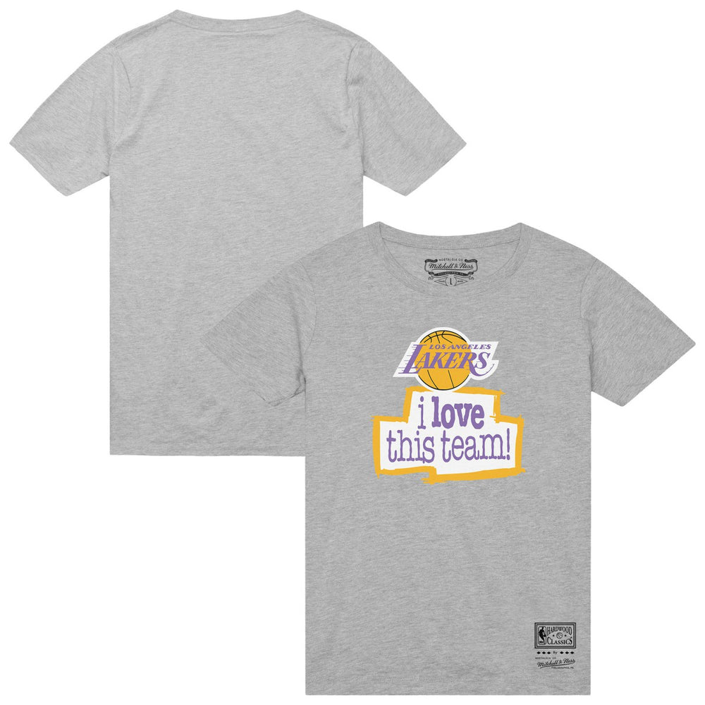 Los Angeles Lakers I Love This Team T-Shirt - Heather Gray | Mitchell & Ness sale