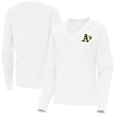 Athletics Antigua Women's Varsity Tri-Blend V-Neck Long Sleeve T-Shirt - White