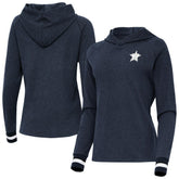 Houston Astros Antigua Women's Trek Pullover Hoodie - Heather Navy