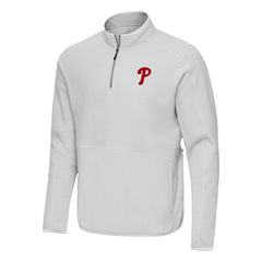 Philadelphia Phillies Antigua Step Up Quarter-Zip Pullover - Gray