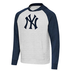 New York Yankees Antigua Urgent Pullover Hoodie - Heather Navy/Gray