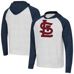 St. Louis Cardinals Antigua Urgent Pullover Hoodie - Heather Navy/Gray