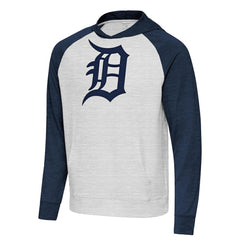 Detroit Tigers Antigua Urgent Pullover Hoodie - Heather Navy/Gray
