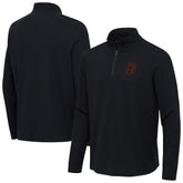 San Francisco Giants Antigua Sync Tri-Blend Quarter-Zip Pullover - Heather Black