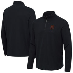 San Francisco Giants Antigua Sync Tri-Blend Quarter-Zip Pullover - Heather Black