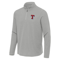 Texas Rangers Antigua Sync Tri-Blend Quarter-Zip Pullover - Heather Gray