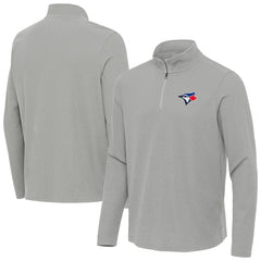 Toronto Blue Jays Antigua Sync Tri-Blend Quarter-Zip Pullover - Heather Gray