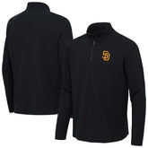 San Diego Padres Antigua Sync Tri-Blend Quarter-Zip Pullover - Heather Black