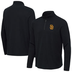 San Diego Padres Antigua Sync Tri-Blend Quarter-Zip Pullover - Heather Black
