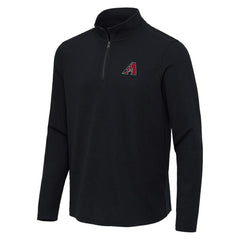 Arizona Diamondbacks Antigua Sync Tri-Blend Quarter-Zip Pullover - Heather Black