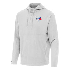 Toronto Blue Jays Antigua Connected Quarter-Zip Pullover Hoodie - Gray