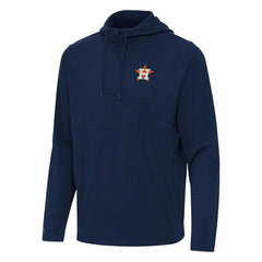 Houston Astros Antigua Connected Quarter-Zip Pullover Hoodie - Navy