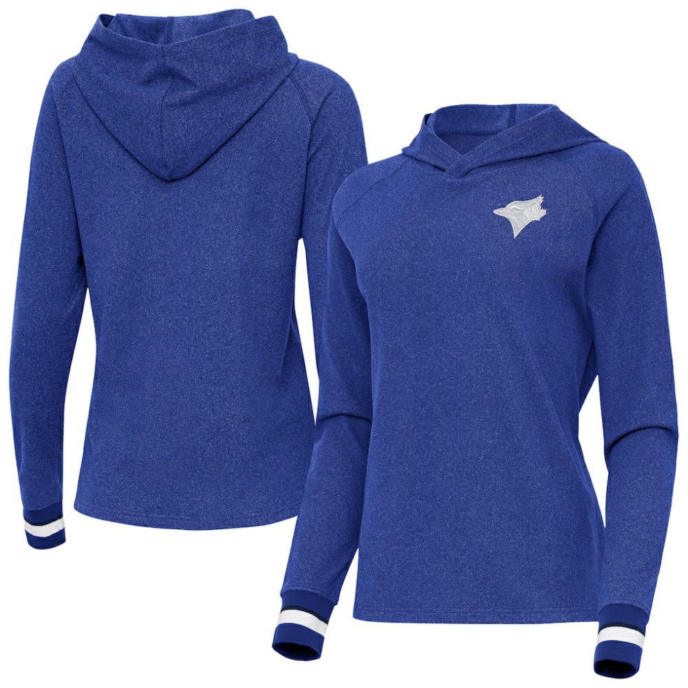 Toronto Blue Jays Antigua Women's Trek Pullover Hoodie - Heather Royal
