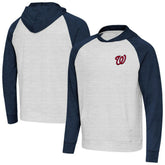 Washington Nationals Antigua Urgent Pullover Hoodie - Heather Navy/Gray