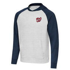 Washington Nationals Antigua Urgent Pullover Hoodie - Heather Navy/Gray