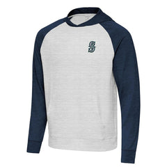 Seattle Mariners Antigua Urgent Pullover Hoodie - Heather Navy/Gray