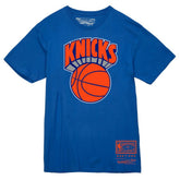 New York Knicks Hardwood Classics Vintage Logo T-Shirt - Blue | Mitchell & Ness shop