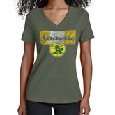 Athletics Starter Women's Team Color Shading V-Neck T-Shirt - Green
