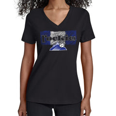 Colorado Rockies Starter Women's Team Color Shading V-Neck T-Shirt - Black