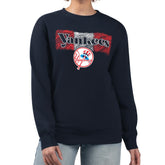 New York Yankees Starter Women's Team Color Shading Fleece Pullover Sweatshirt - Navy