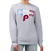 Philadelphia Phillies Starter Women's Team Color Shading Fleece Pullover Sweatshirt - Gray