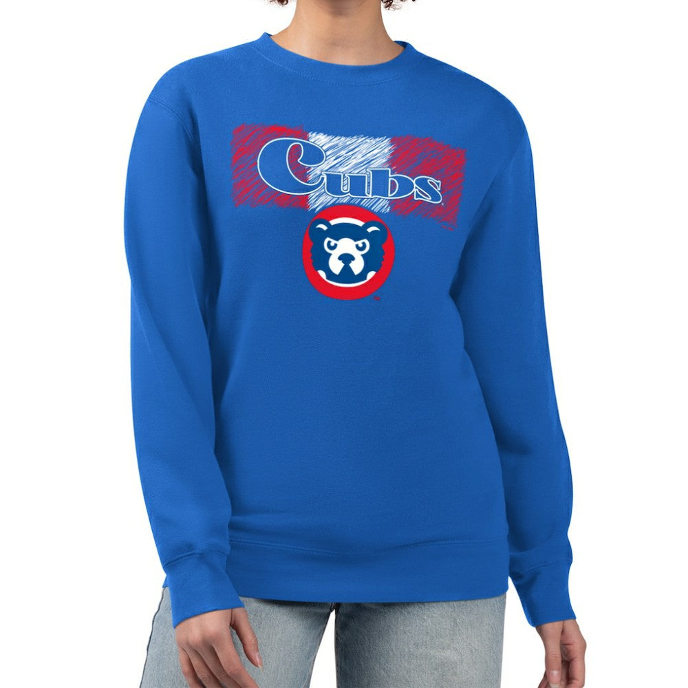 Chicago Cubs Starter Women's Team Color Shading Fleece Pullover Sweatshirt - Royal