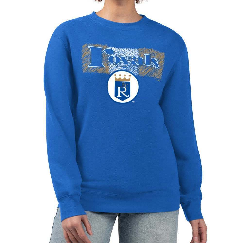 Kansas City Royals Starter Women's Team Color Shading Fleece Pullover Sweatshirt - Royal