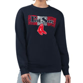 Boston Red Sox Starter Women's Team Color Shading Fleece Pullover Sweatshirt - Navy