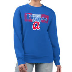Atlanta Braves Starter Women's Team Color Shading Fleece Pullover Sweatshirt - Royal