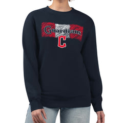 Cleveland Guardians Starter Women's Team Color Shading Fleece Pullover Sweatshirt - Navy