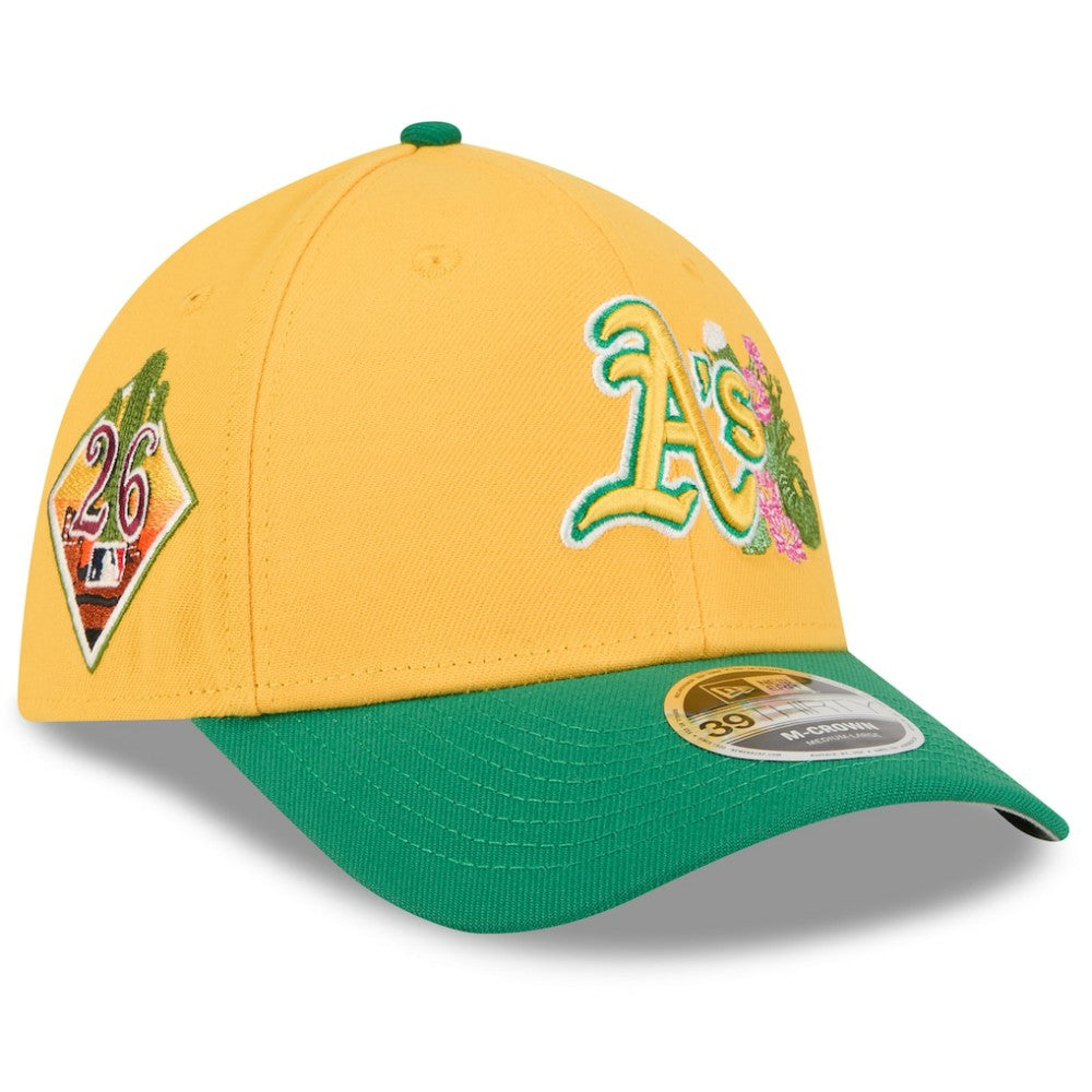 Athletics 2026 Spring Training M-Crown 39THIRTY Flex Hat - Gold/Green | New Era